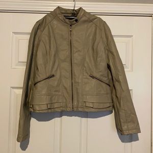 Maralyn & Me leather Jacket Stone M New